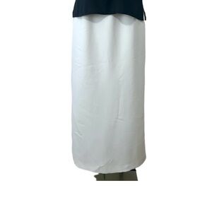 Emma James White Midi Skirt Size 12 Straight Fit Polyester Lined